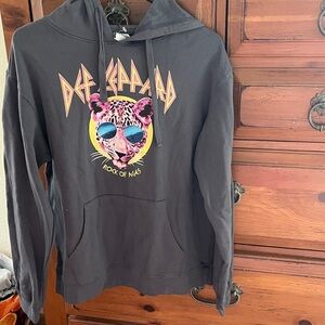FREEZE Def Leppard Rock of Ages Hoodie L 22” P2P Charcoal EUC